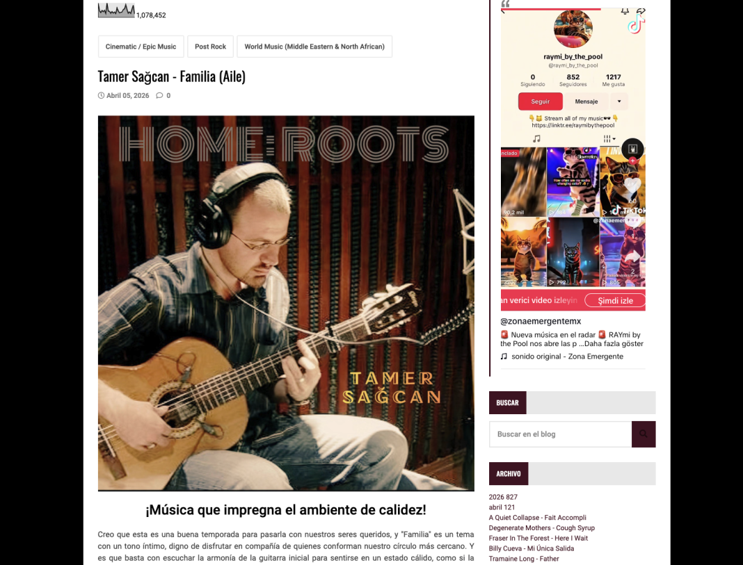 Zona Emergente Yazdı: Ortamı Sıcaklıkla Dolduran Müzik (Familia-Aile)