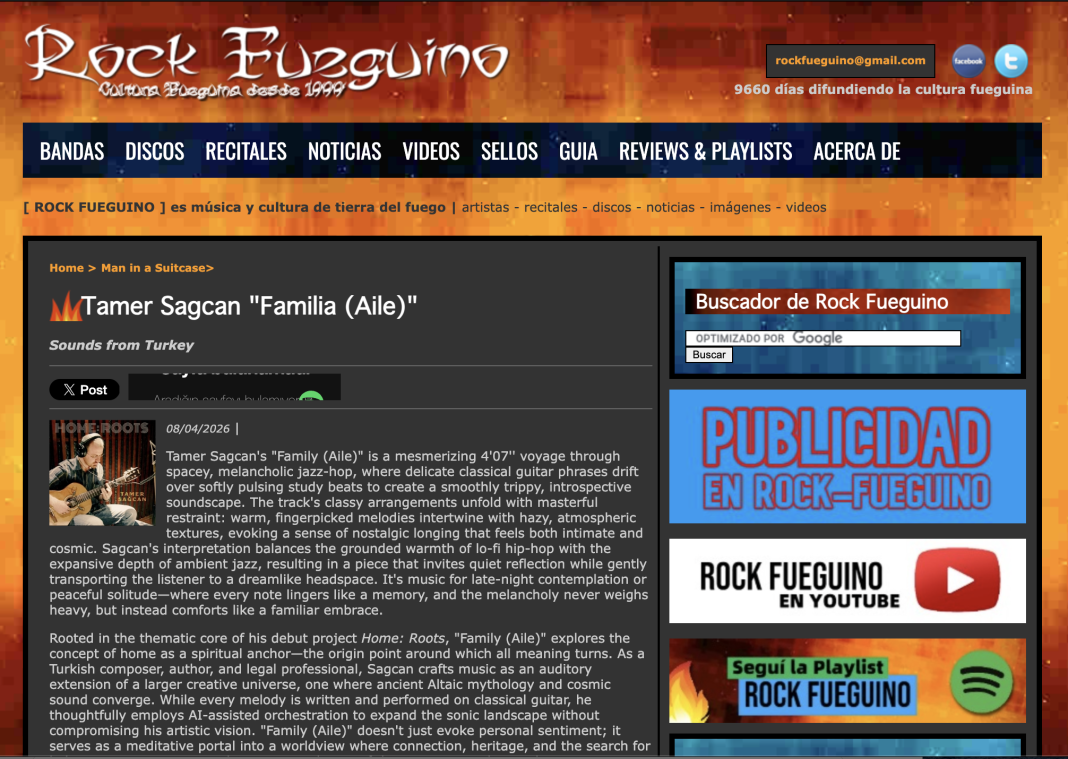 Rock Fueguino Yazdı: Tamer Sagcan ‘Familia (Aile) Sounds From Turkey